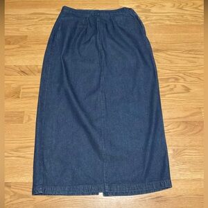 Women’s Vintage Casual Corner Jean Denim Maxi Skirt. Pockets. 90s Denim Y2K